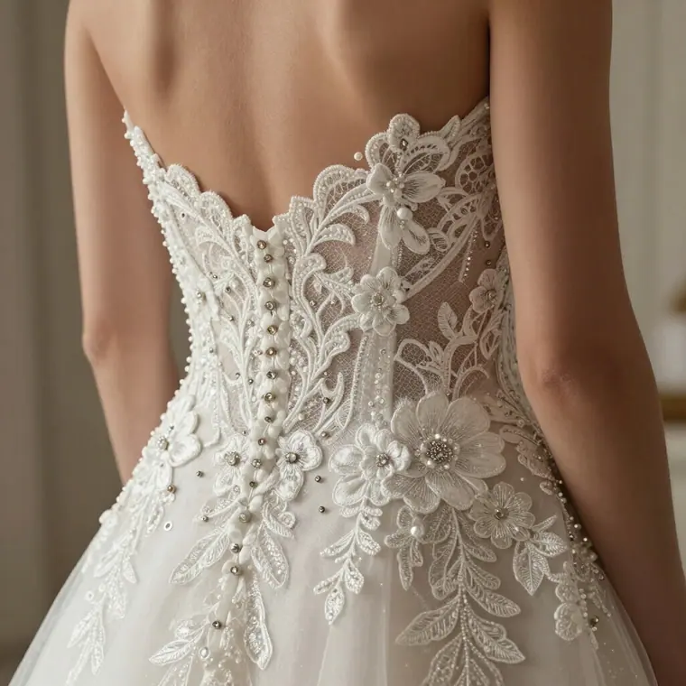 Lace, the back of the dress — HyperLens Studio wedding photography, Florida