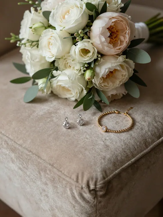 White roses before the aisle — HyperLens Studio wedding photography, Florida