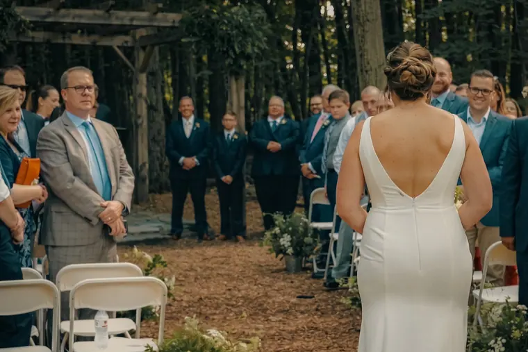 The aisle, from behind — HyperLens Studio wedding photography, Florida